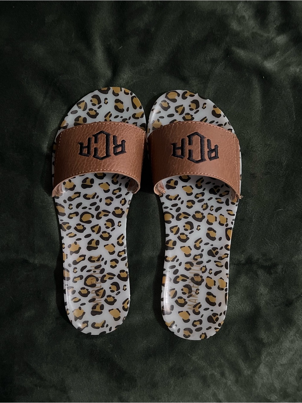Marleylilly Monogrammed Jelly Slides Size 7. Super cute for the pool or beach.